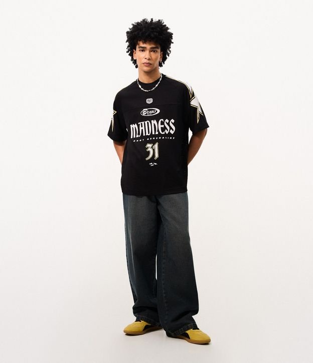 Remera Mesh Oversized con Estrellas en los Hombros 2