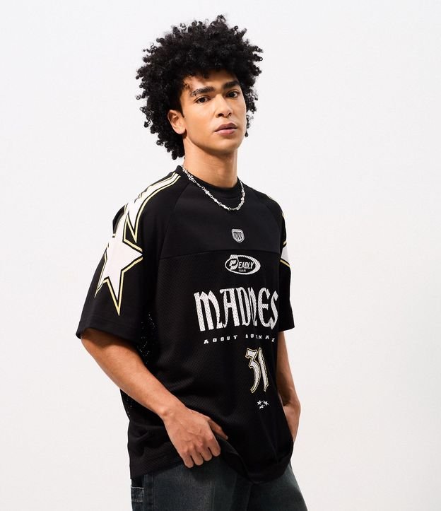 Remera Mesh Oversized con Estrellas en los Hombros 5