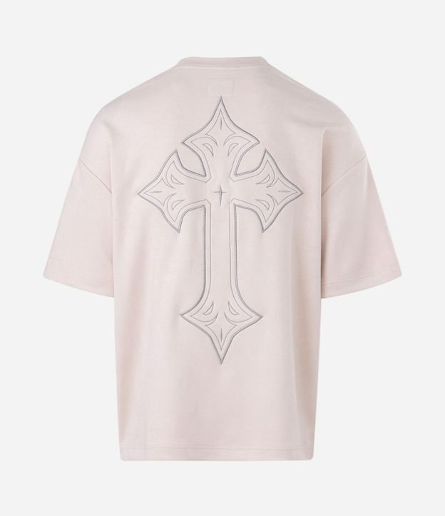 Remera Masculina Oversized Gamuza Cruz en la Espalda 6