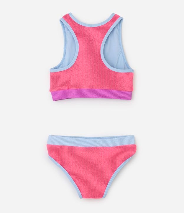 Bikini Top y Bottom con Colores Contrastantes Infantil - Talle 5 a 14 años 2