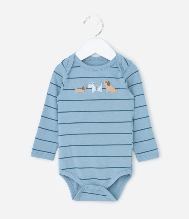 Body Infantil Rayada con Estampado Tres Amigos – Talle 0 a 18 Meses 2