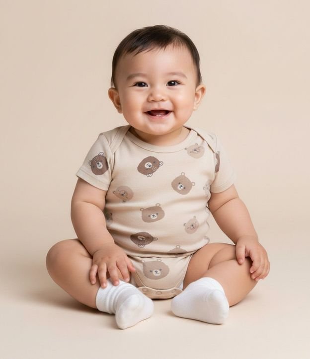 Body Infantil con Estampa de Caritas de Oso – Talle RN a 18 Meses