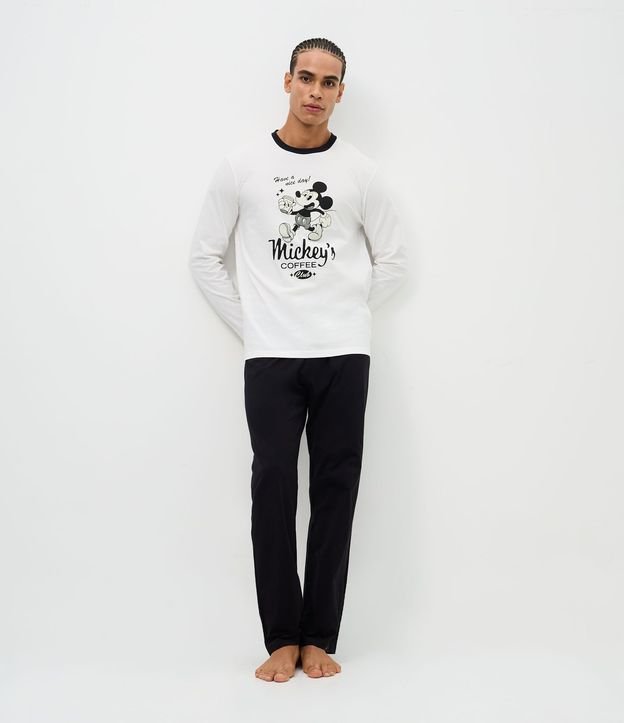 Pijama Largo Mickey Coffee Club en Algodón