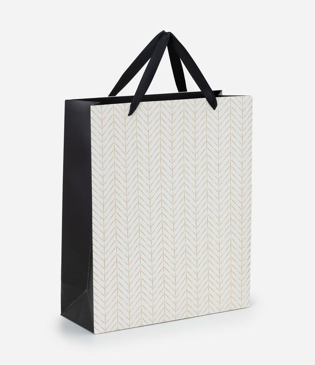Bolsa de Papel Mediana con Diseño Espina de Pez en Foil.