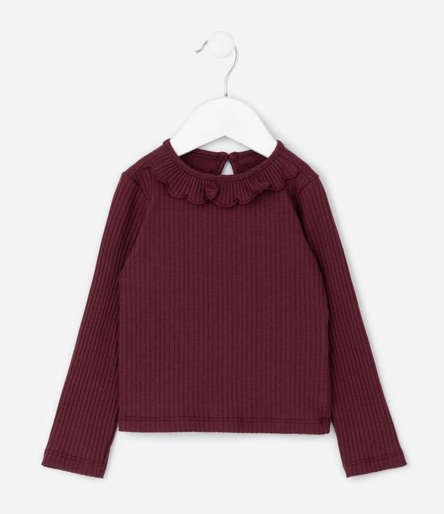 Blusa Infantil Acanalada con Volado en el Cuello – Talle 1 a 5/6 años 2