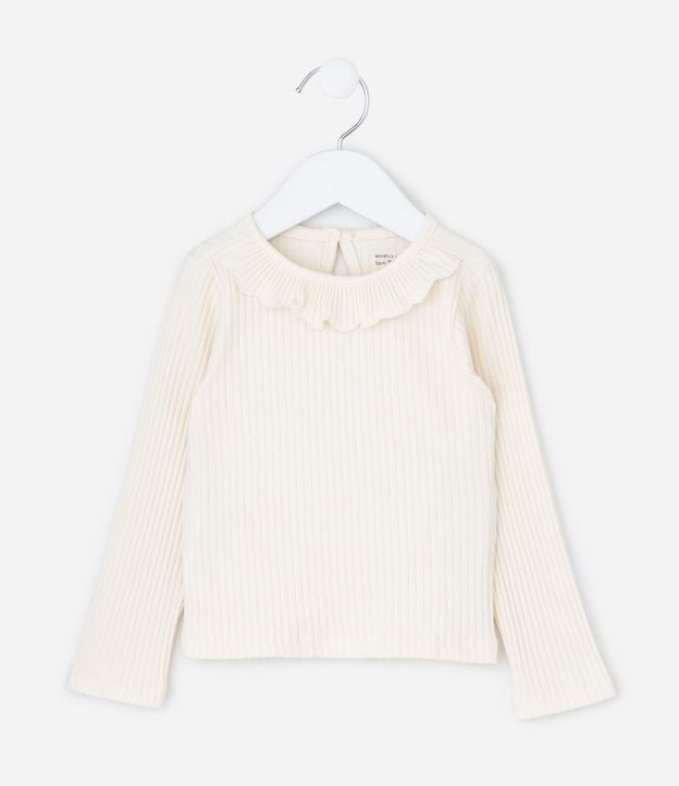 Blusa Infantil Acanalada con Volado en el Cuello – Talle 1 a 5/6 años 3