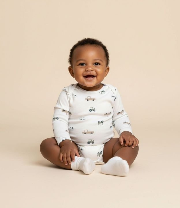 Body Infantil con Estampado Carrinhos – Talle 0 a 18 Meses 1
