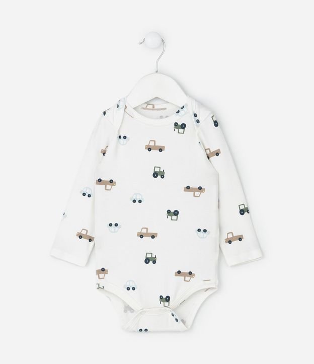 Body Infantil con Estampado Carrinhos – Talle 0 a 18 Meses 2