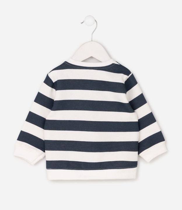 Buzo Infantil Listrado con Bordado de Osito – Talle 0 a 18 Meses 3