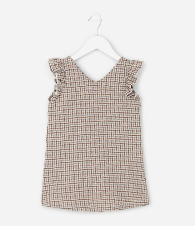 Vestido Infantil en Tweed Pied de Poule sin Manga – Talle 1 a 6 años 3
