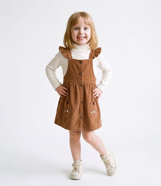 Salopete Infantil en Coctel con Bolsillos Bordados – Talle 1 a 6 años 1