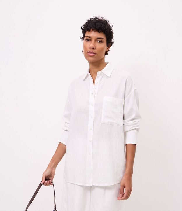 Camisa Oversized en Viscolino con Puños Ajustados 4