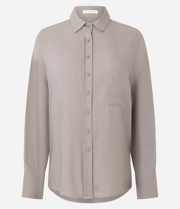 Camisa Oversized en Viscolino con Puños Ajustados