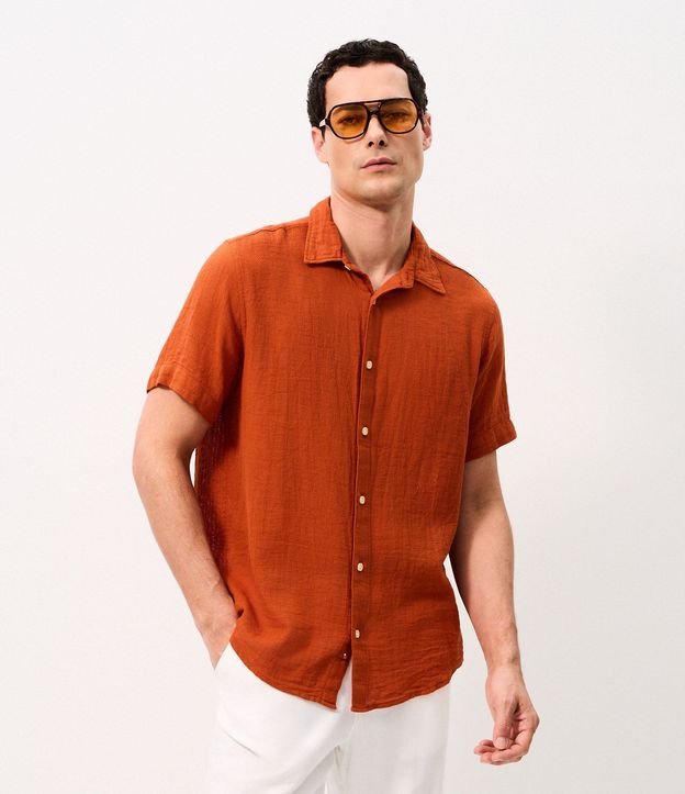 Camisa Comfort en Algodón con Textura