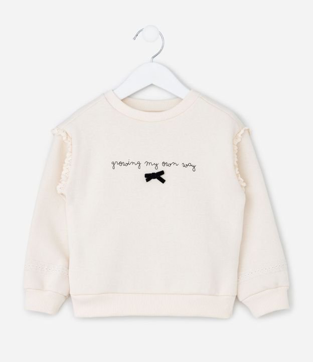 Conjunto Infantil Buzo con Encaje y Pantalón Wide en Algodón – Talle 1 a 6 años 3
