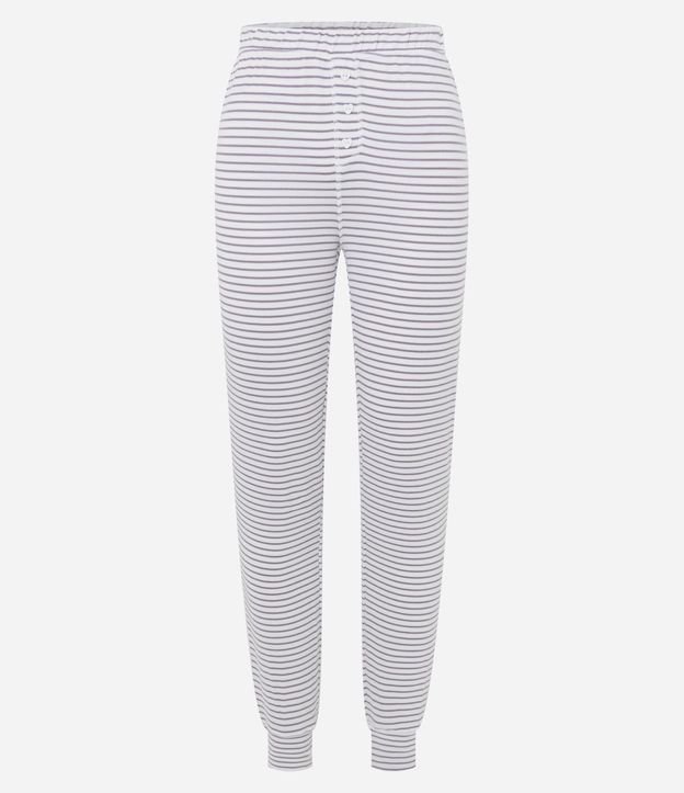 Pijama Larga en Punto con Estampa de Rayas 5