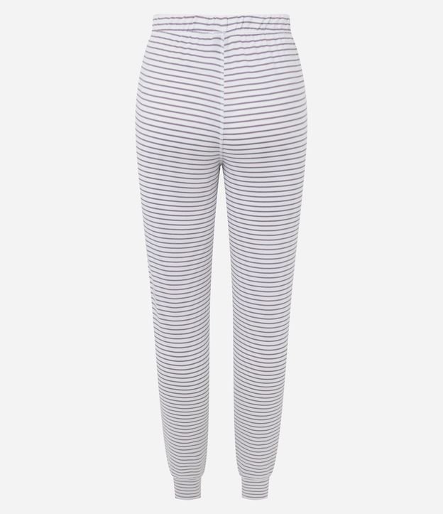 Pijama Larga en Punto con Estampa de Rayas 6