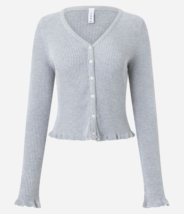 Cardigan en Punto con Punto Texturizado y Volados en el Ruedo 5