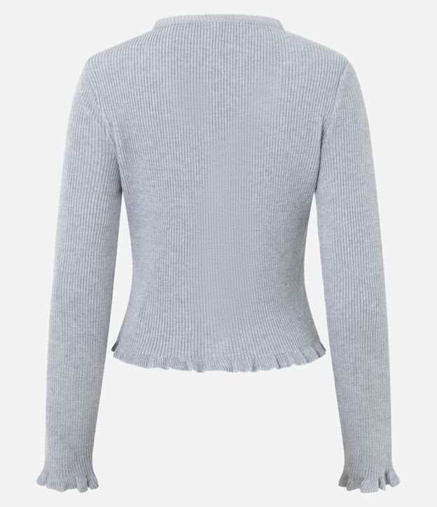 Cardigan en Punto con Punto Texturizado y Volados en el Ruedo 7
