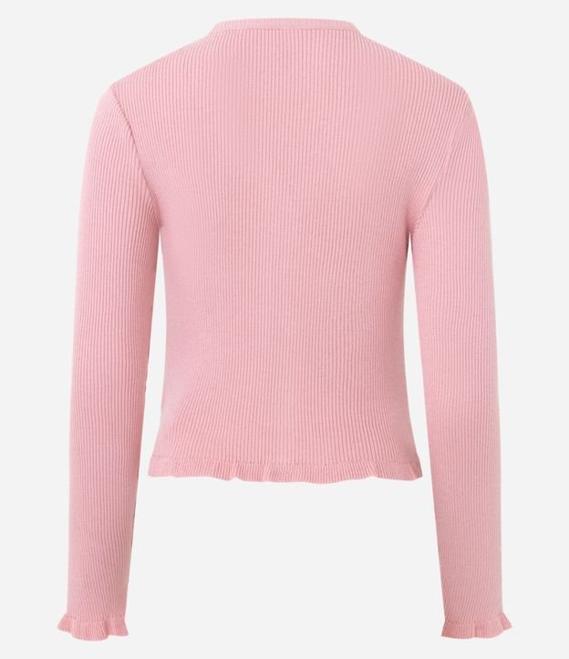 Cardigan en Punto con Punto Texturizado y Volados en el Ruedo 7