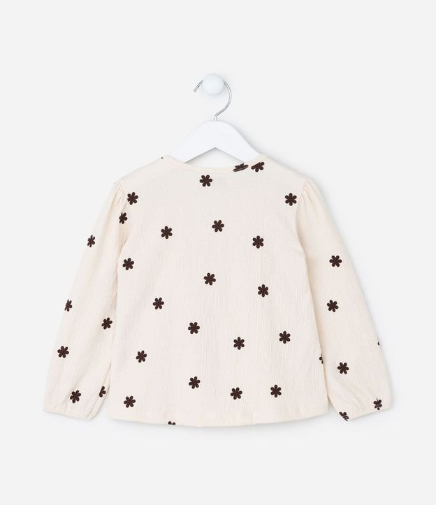 Blusa Infantil Texturizada con Volado y Estampa Floral – Talle 1 a 5/6 años 3