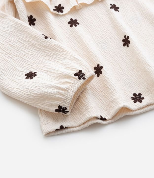 Blusa Infantil Texturizada con Volado y Estampa Floral – Talle 1 a 5/6 años 5