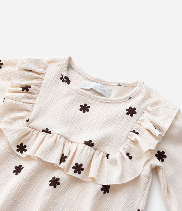 Blusa Infantil Texturizada con Volado y Estampa Floral – Talle 1 a 5/6 años 7
