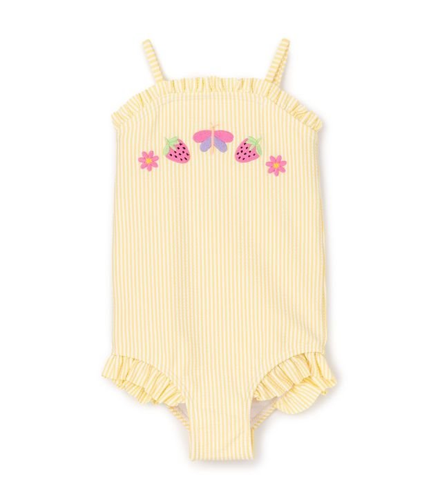 Malla Infantil Listrado con Bordado Floral y Mariposas – Talle 2 a 10 años