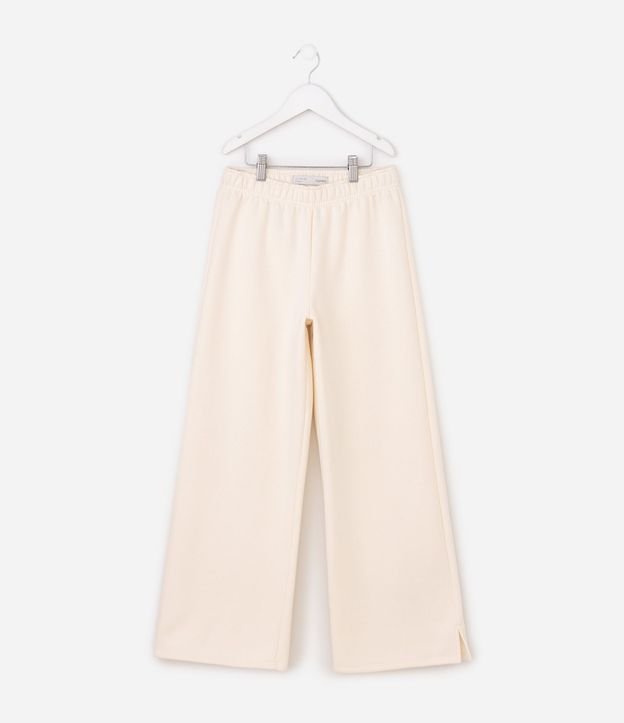 Pantalón Wide Leg Infantil en Algodón con Felpa - Talle 7 a 14 años 2