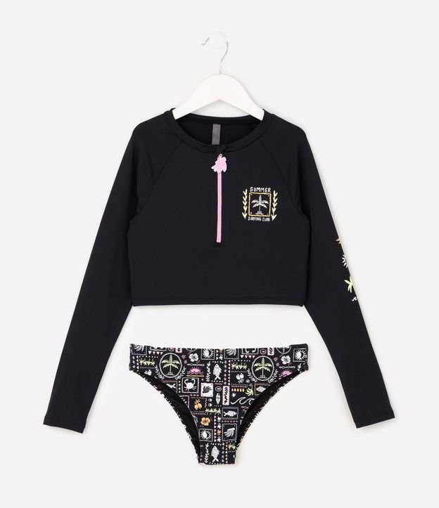 Conjunto Playero Infantil UV con Cremallera Delantera Infantil - Talle 5 a 14 años