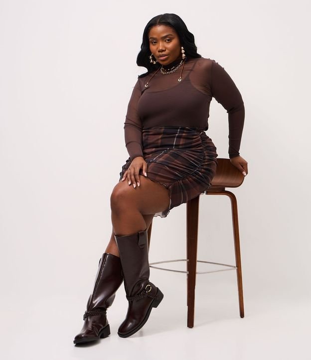 Blusa en Tule con Anágua y cuello Curve & Plus Size