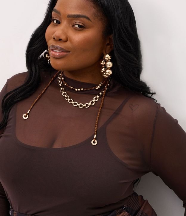Blusa en Tule con Anágua y cuello Curve & Plus Size 2