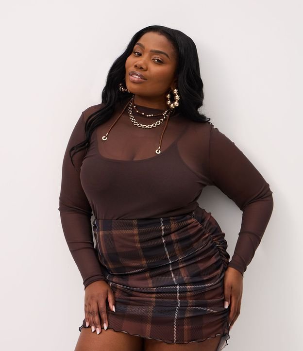 Blusa en Tule con Anágua y cuello Curve & Plus Size 3