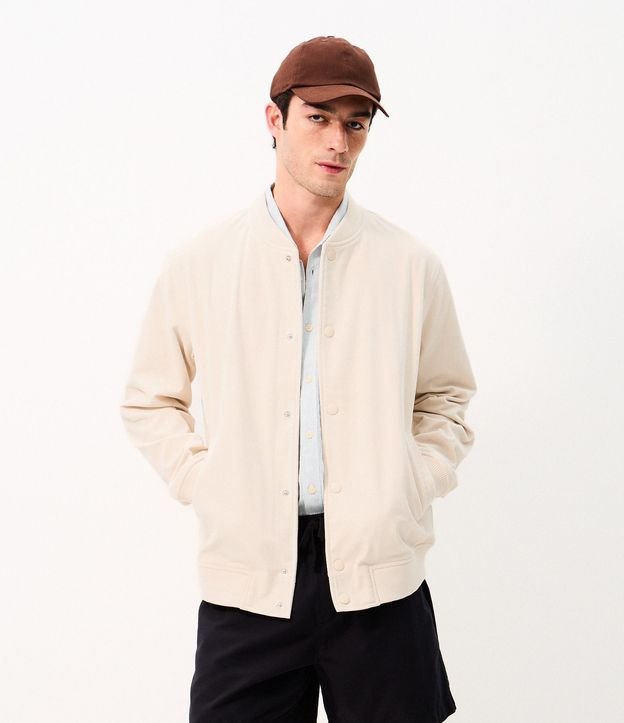 Campera Bomber en Terciopelo con Botones Forrados