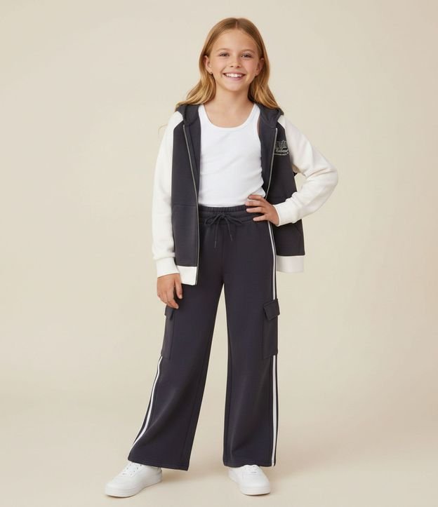 Pantalón Infantil Cargo con Rayas Laterales – Talle 5 a 16 años