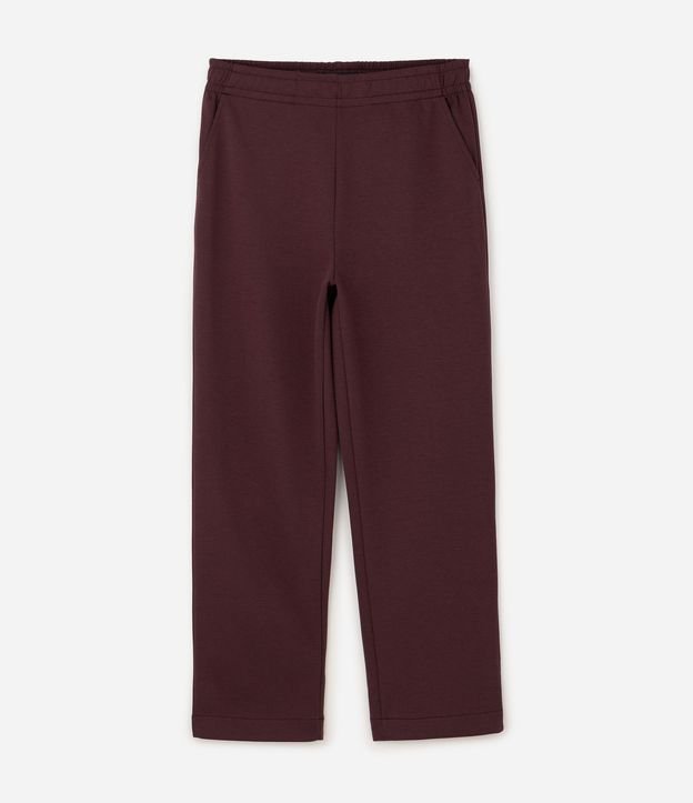Pantalón Recto en Malla Pesada Scuba con Cintura Elástica 6