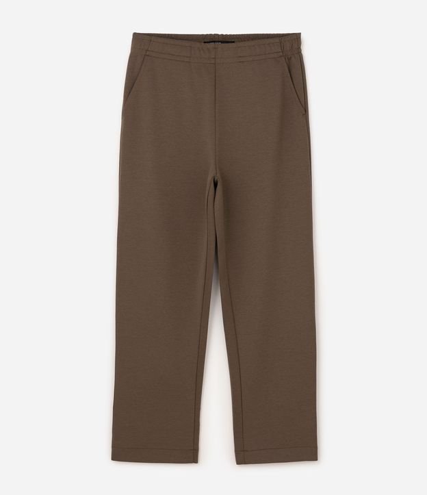 Pantalón Recto en Malla Pesada Scuba con Cintura Elástica 6