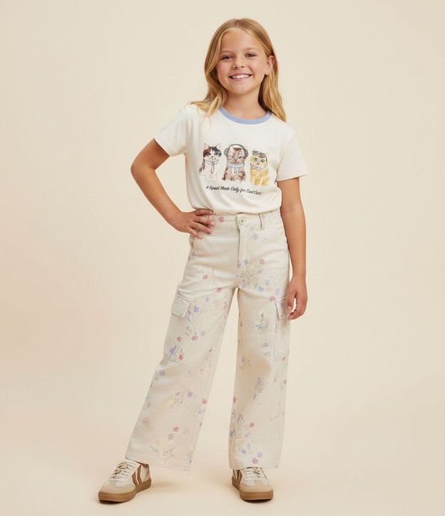 Pantalón Cargo Floral Viscolino - Talle 7 a 16 años 1