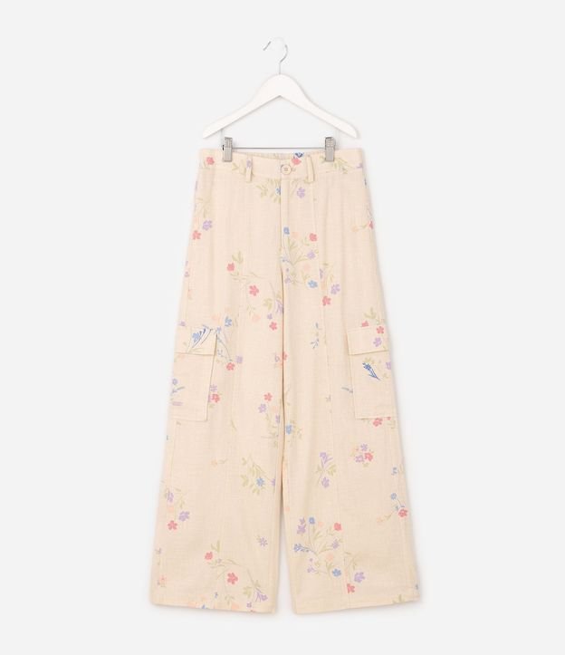 Pantalón Cargo Floral Viscolino - Talle 7 a 16 años 2