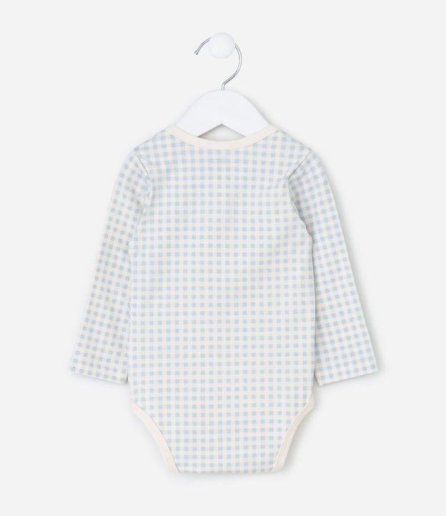 Body Infantil en Cotton con Estampado Vichy Ositos – Talle RN a 18 Meses 2