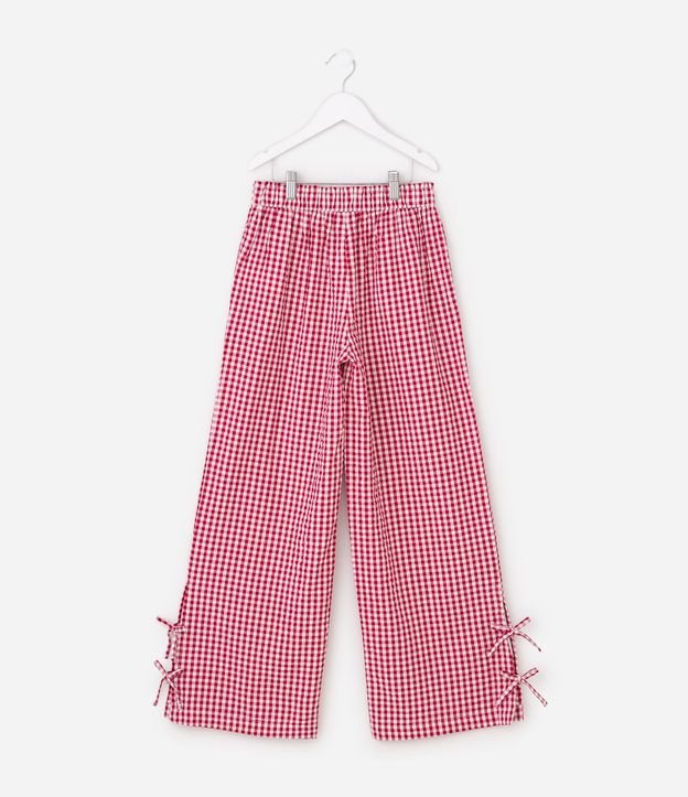 Pantalón Wide Leg Vichy Rojo- Talle 7 a 16 años 3