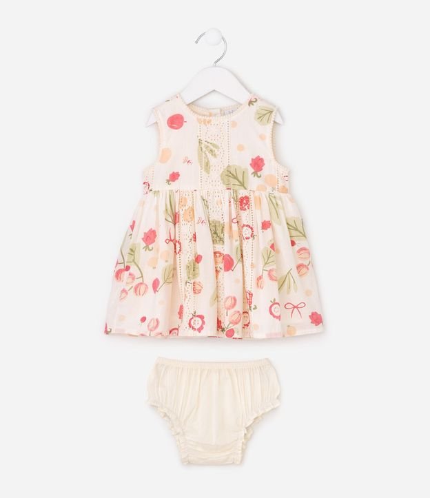 Vestido Infantil Floral Laise con Bombacha - Talle 3 a 18 Meses 2