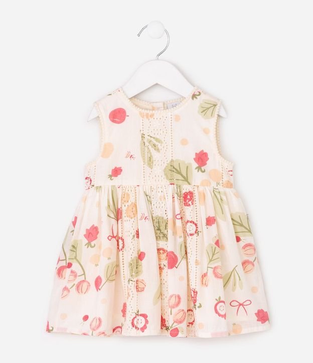 Vestido Infantil Floral Laise con Bombacha - Talle 3 a 18 Meses 3