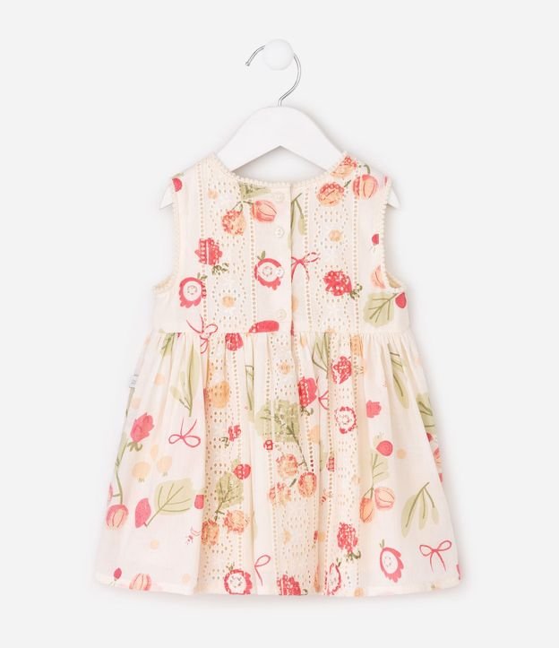 Vestido Infantil Floral Laise con Bombacha - Talle 3 a 18 Meses 4