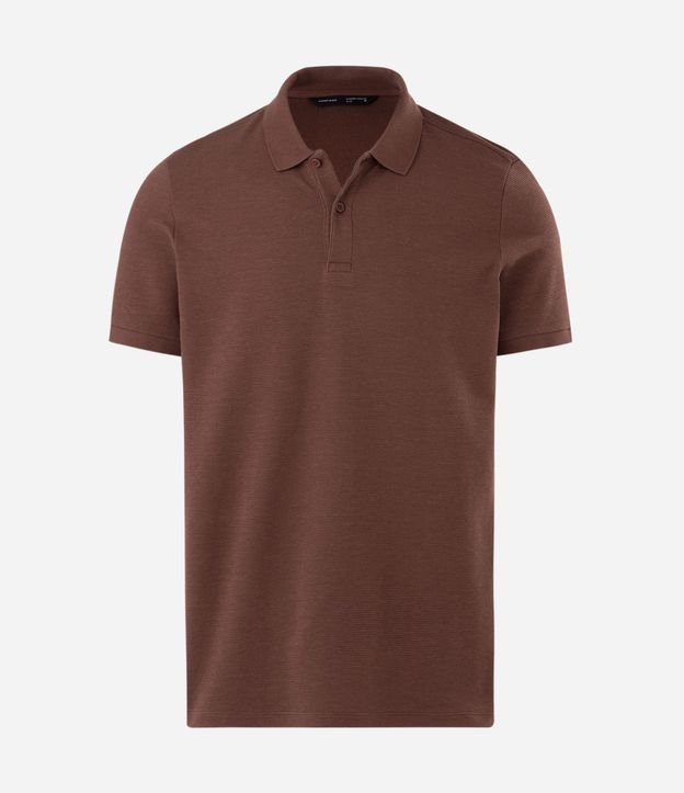 Polo Slim en Media Malla con Botones y Textura Acanalada 5