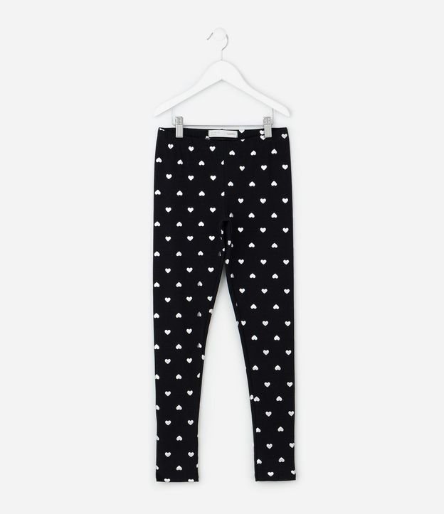 Pantalón Infantil Legging con Estampa de Corazones en Foil – Talle 5 a 14 años 2