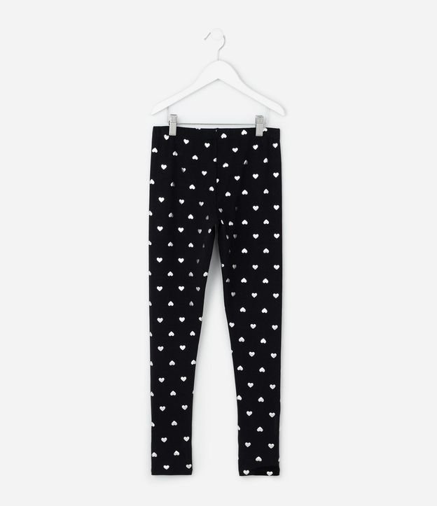Pantalón Infantil Legging con Estampa de Corazones en Foil – Talle 5 a 14 años 3
