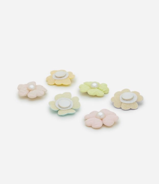 Kit 06 Pinzas para el Pelo Infantil con Flores y Perlas – Talle U 2