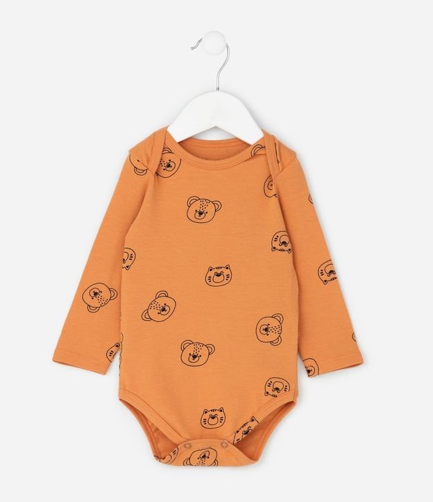 Body Infantil con Estampa Fullprint con Cara de Oso – Talle RN a 18 Meses 2