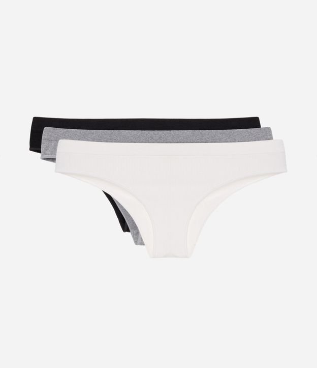 Kit 03 Bombachas Bikini Seamless Texturizadas